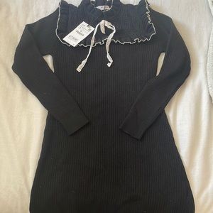Zara long sleeve black dress NEW WITH TAGS